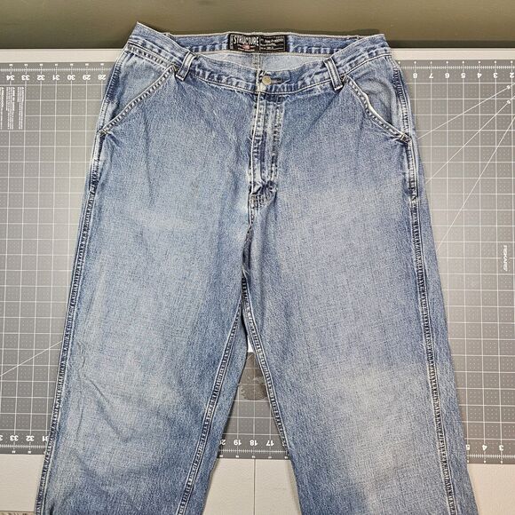 Vintage Structure Jeans Mens 34x34 90s Wide Leg Skater Baggy Grunge Streetwear